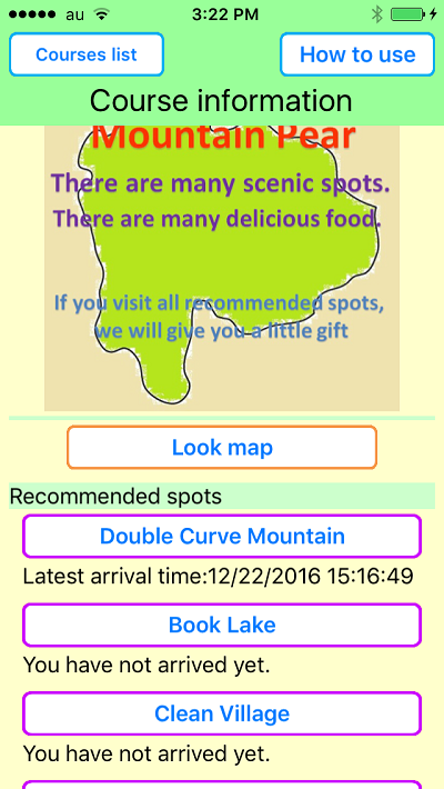 Travel recommended spots, screen shot